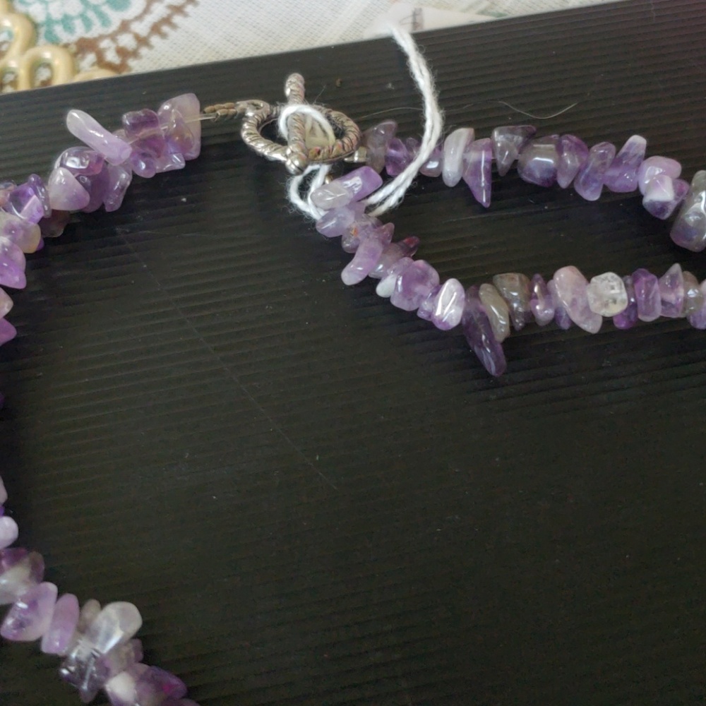Amethyst  double necklace - Picture 2 of 3